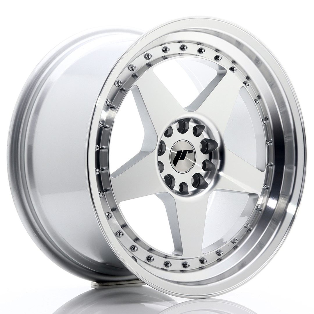 Image of JR-Wheels JR6 Velgen 18 Inch 9.5J ET35 5x100,5x120 Silver Machined Face