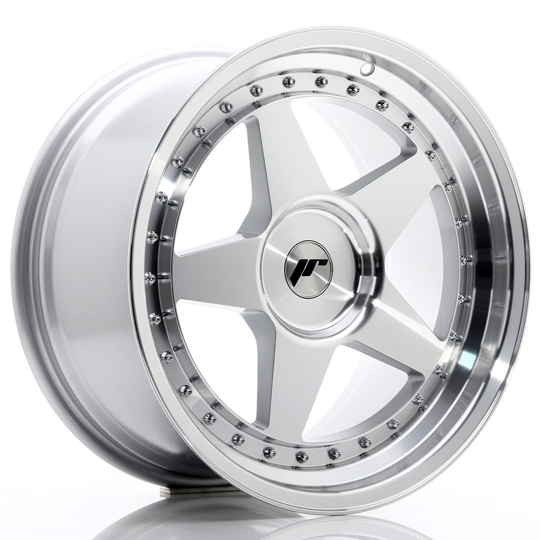 Image of JR-Wheels JR6 Velgen 18 Inch 9.5J ET20-40 Custom PCD Silver Machined Face