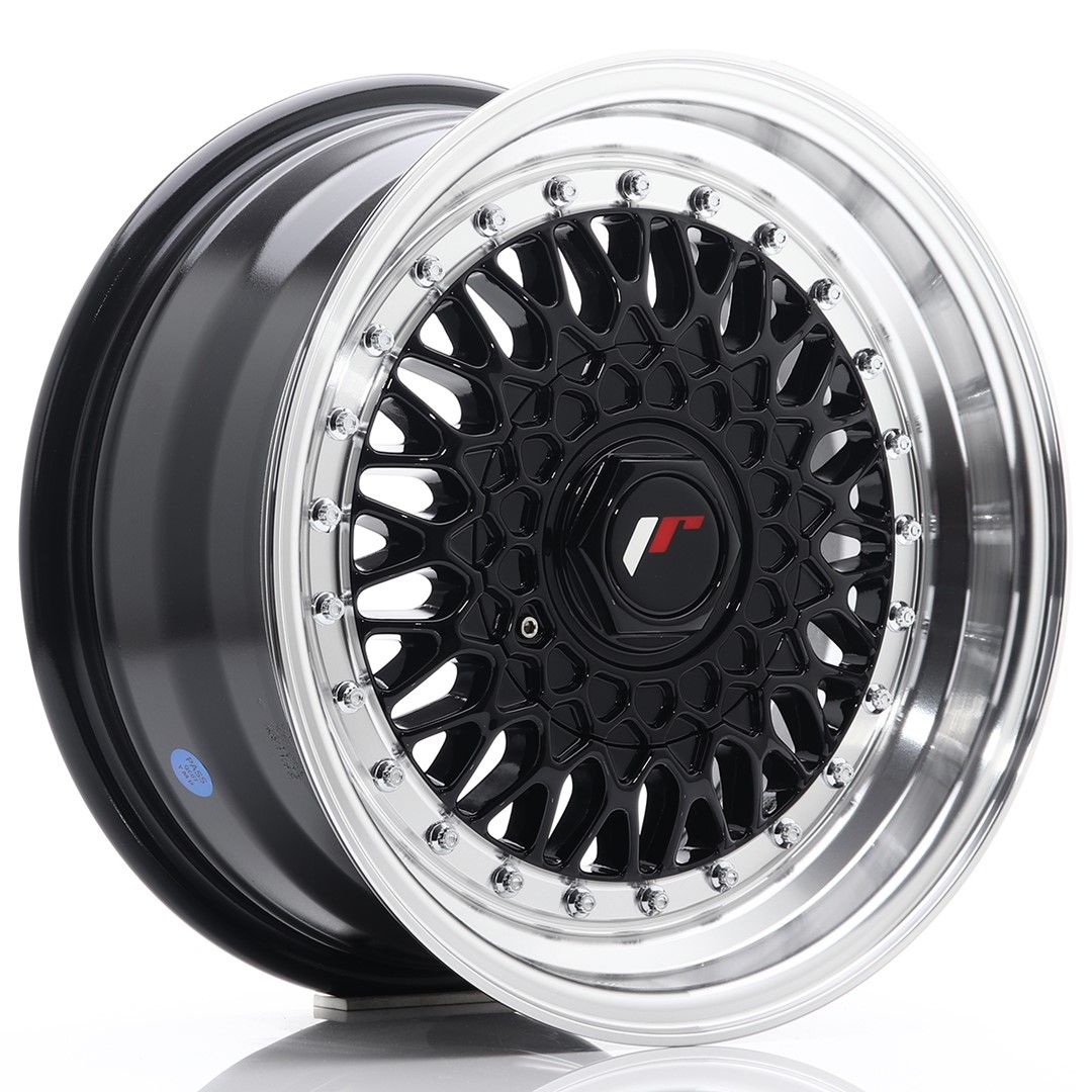 Image of JR-Wheels JR9 Velgen 15 Inch 7J ET20 4x100,4x108 Gloss Black Machined Lip