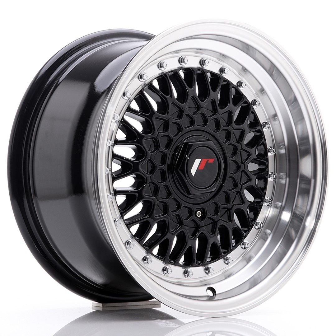 Image of JR-Wheels JR9 Velgen 15 Inch 8J ET20 4x100,4x108 Gloss Black Machined Lip