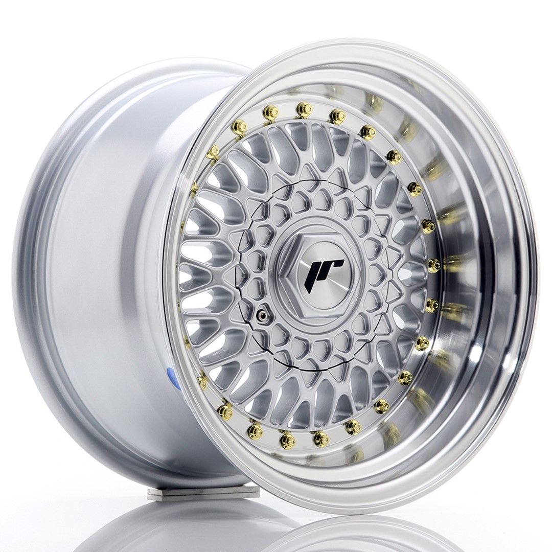Image of JR-Wheels JR9 Velgen 15 Inch 9J ET10 Custom PCD Silver Machined Lip