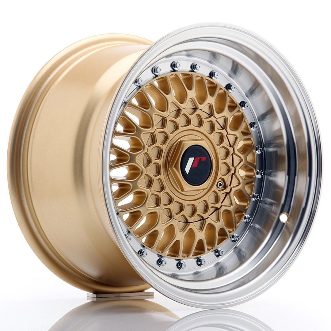 Image of JR-Wheels JR9 Velgen 15 Inch 9J ET10 4x100,4x108 Gold Machined Lip