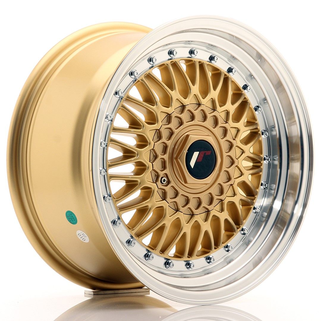 Image of JR-Wheels JR9 Velgen 16 Inch 8J ET25 Custom PCD Gold Machined Lip