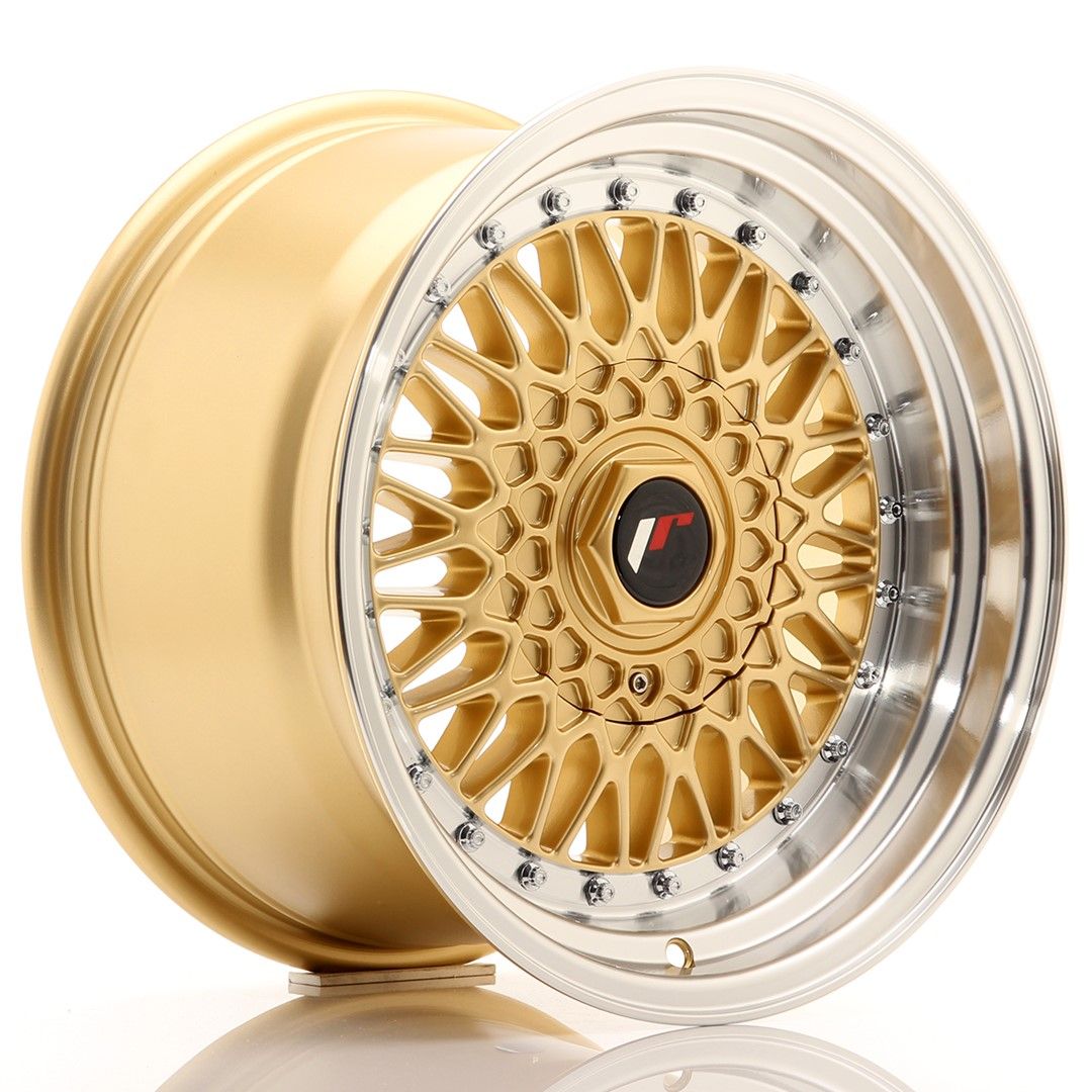 Image of JR-Wheels JR9 Velgen 16 Inch 9J ET20 Custom PCD Gold Machined Lip