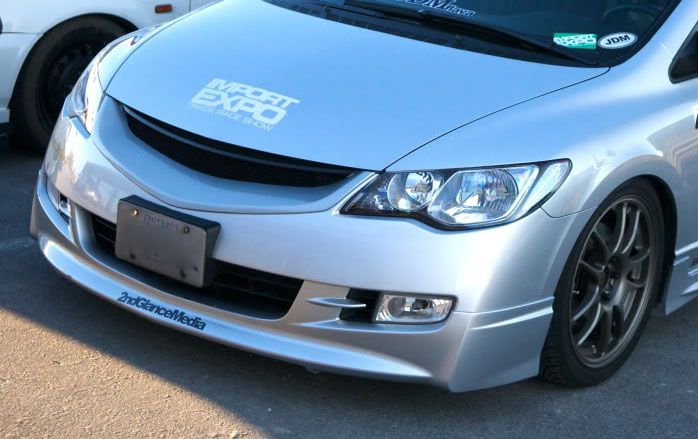 Image of SK-Import Voor Bumper Lip Mugen Style Zwart ABS Plastic Honda Civic Pre Facelift