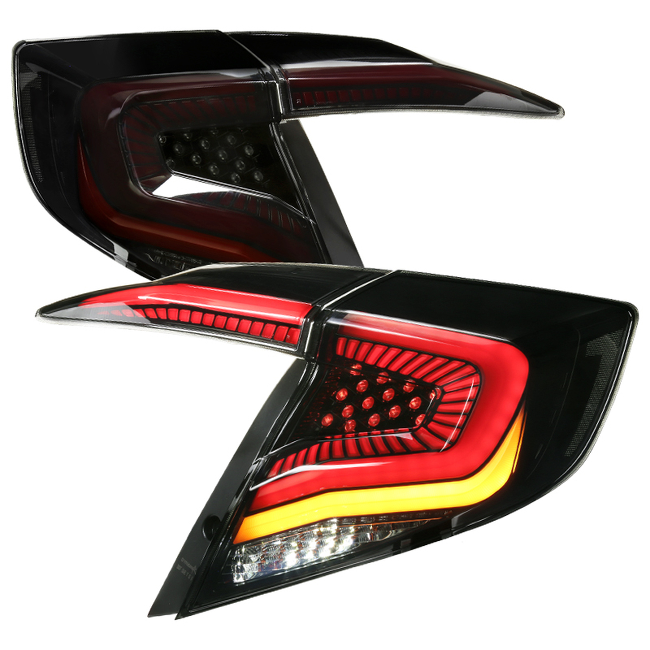 Image of SK-Import Achter Achterlicht LED Black Housing Smoke Glas ABS Plastic Honda Civic