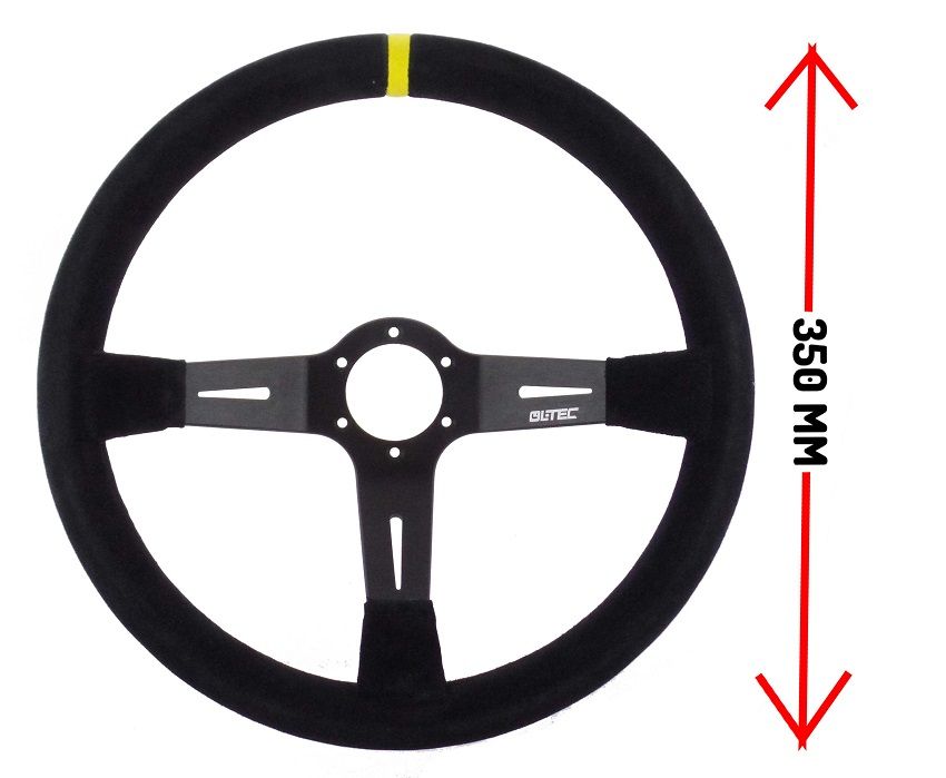 LTEC Stuur Racing Zwart 350mm Suède