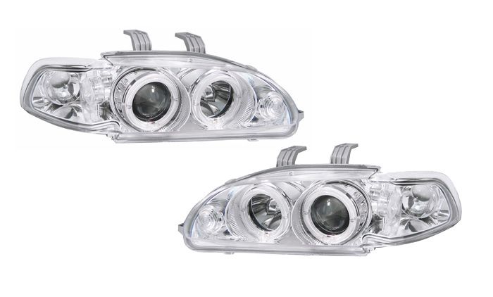 Image of Eagle Eye Koplampen KS Angel Eyes Chrome Housing Honda Civic
