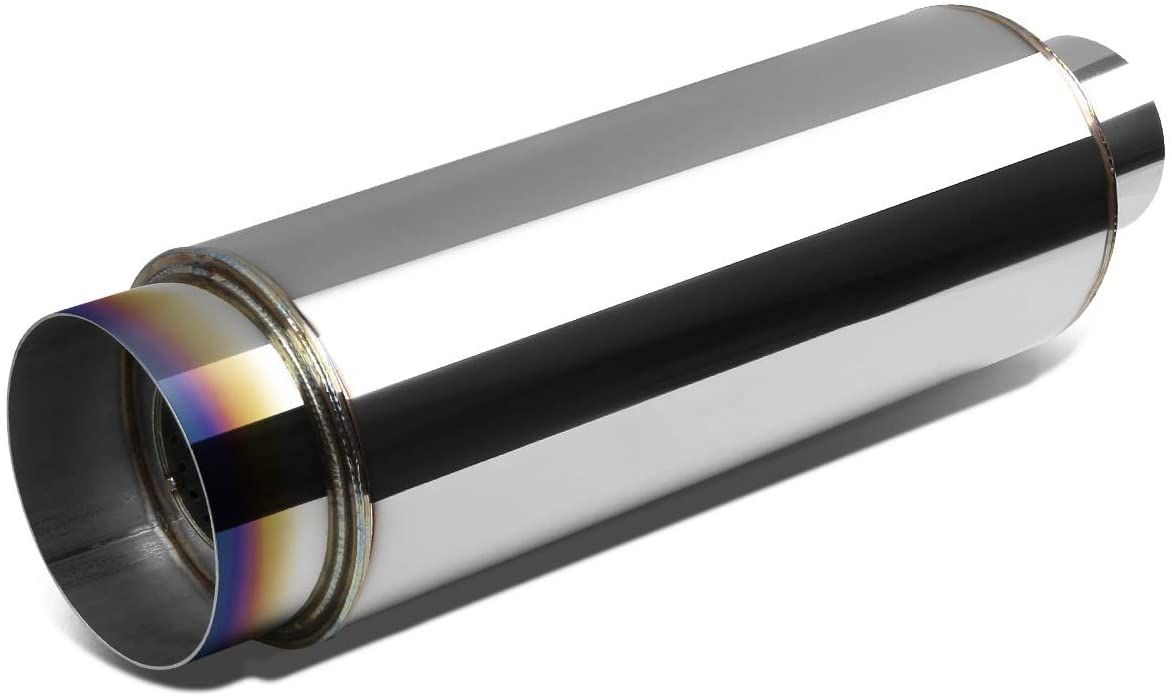 Image of SK-Import Achter Universele Uitlaat Demper Burnt Tip Roestvrij Staal