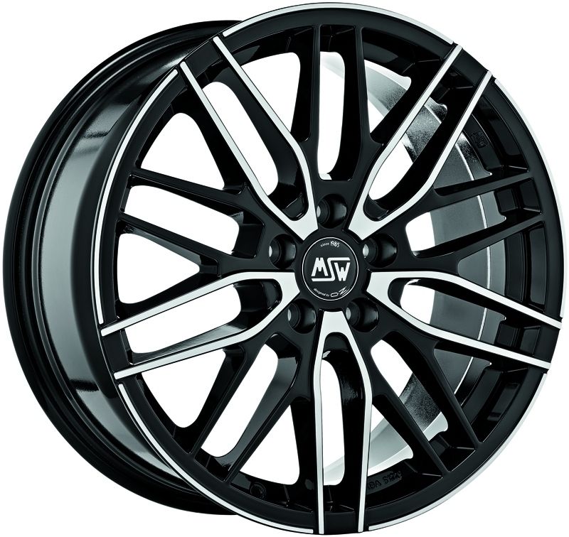 Image of MSW MSW 72 Velgen 18 Inch 8J ET50 5x108 Gloss Black Machined