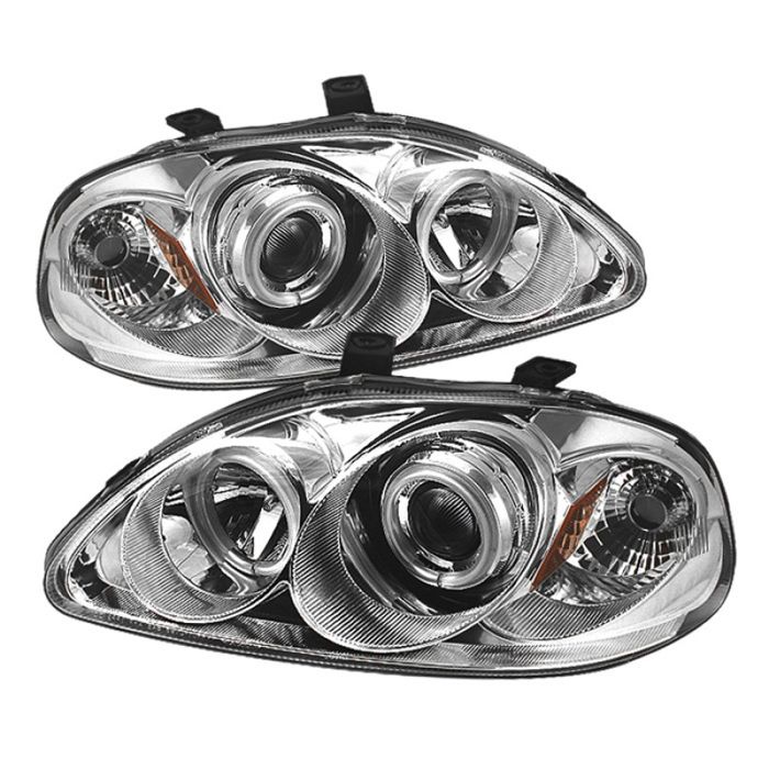 Image of Sonar Koplampen Angel Eyes Chrome Housing Honda Civic Facelift 1999-2001