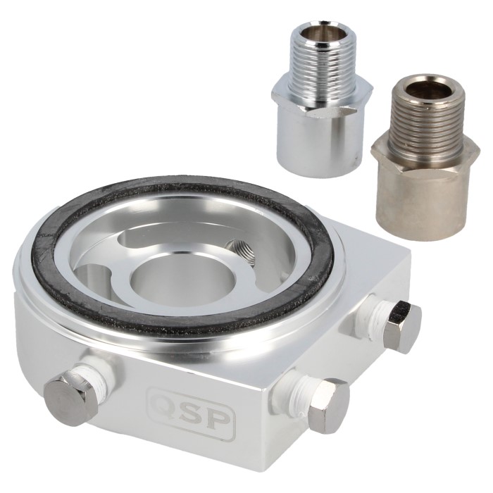 Image of QSP Oliekoeler Adapter M20x1.5 & 3/4-16 UNF Zilver