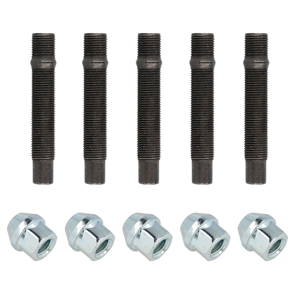 Image of QSP Wielmoeren en tapeinden Conisch Zwart - Zilver M14x1.25