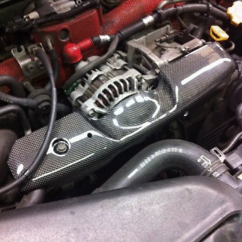 Image of M2 Motorsport Alternator Afdekkapje Carbon Subaru Impreza