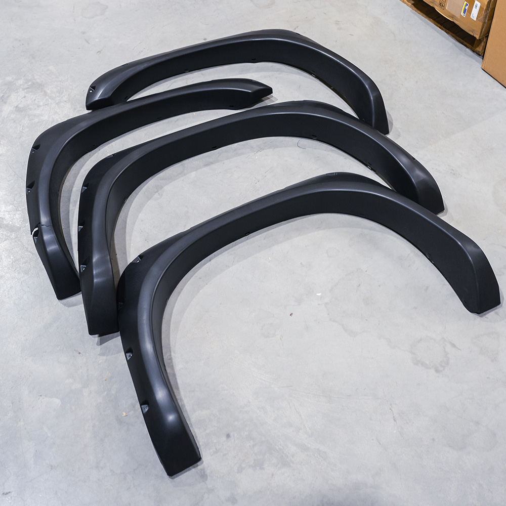 Image of ABS Dynamics Voor en Achter Scherm Verbreders Pocket Rivet Style TWEEDE KANS Zwart ABS Plastic Dodge Ram