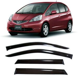 Image of SK-Import Voor en Achter Zijwindscherm Plak Mugen Style 5-Deurs Smoke Kunststof Honda Jazz