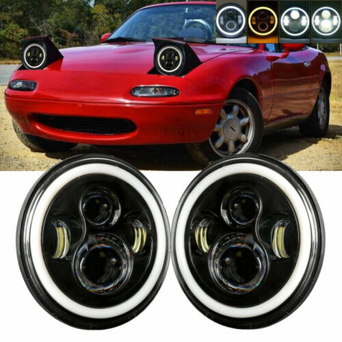Image of SK-Import Koplampen Angel Eyes Black Housing 7 Inch Jeep, Mazda