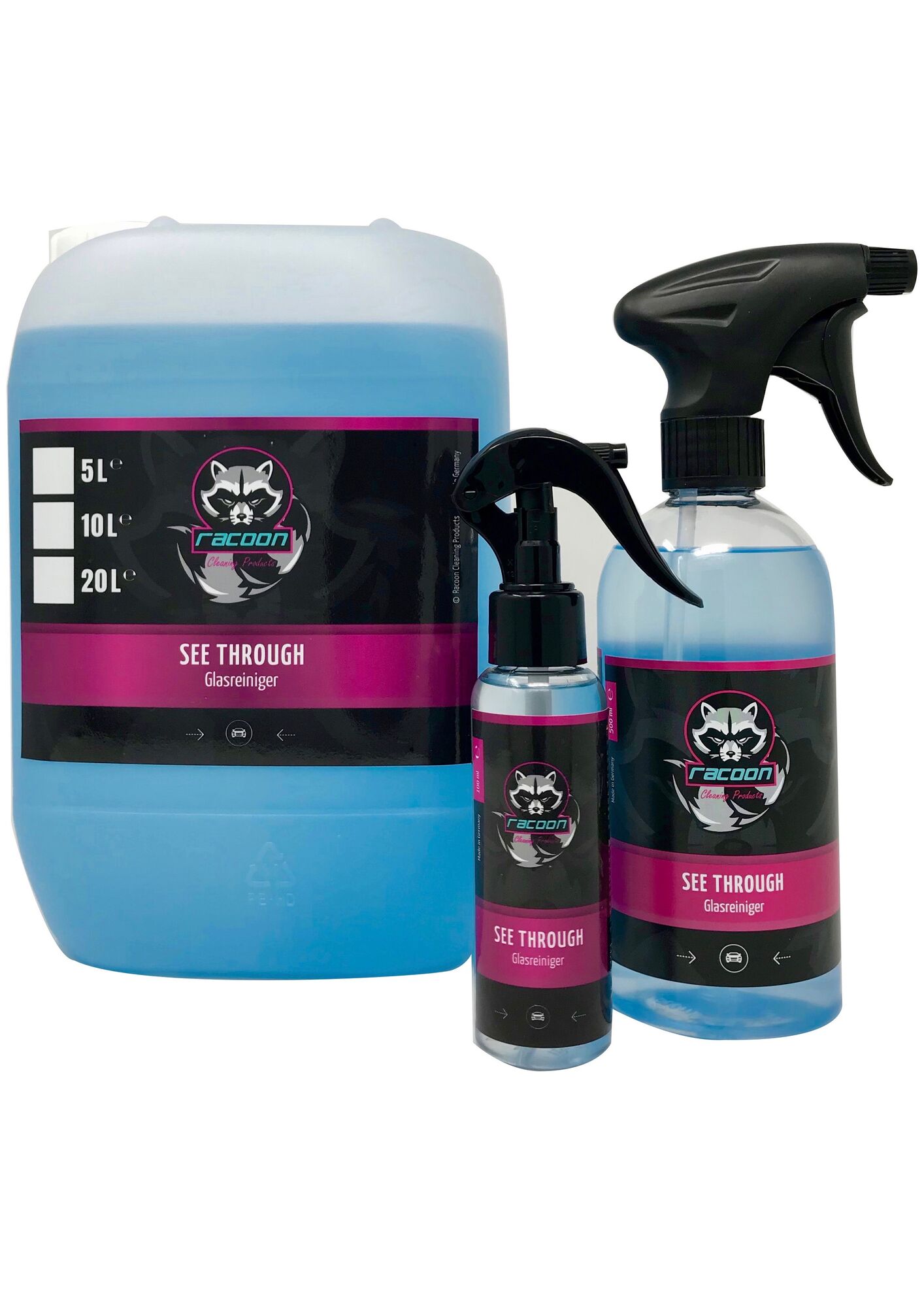 Image of Racoon See Through Glass Cleaner Blauw