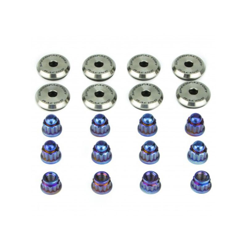Image of Speedfactory Kleppendeksel Hardware Kit Titanium Honda Civic,CRX,Del Sol
