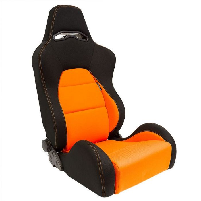 Image of SK-Import Verstelbare Stoel Oranje Kruisstiksel Eco Style Zwart - Oranje Textiel