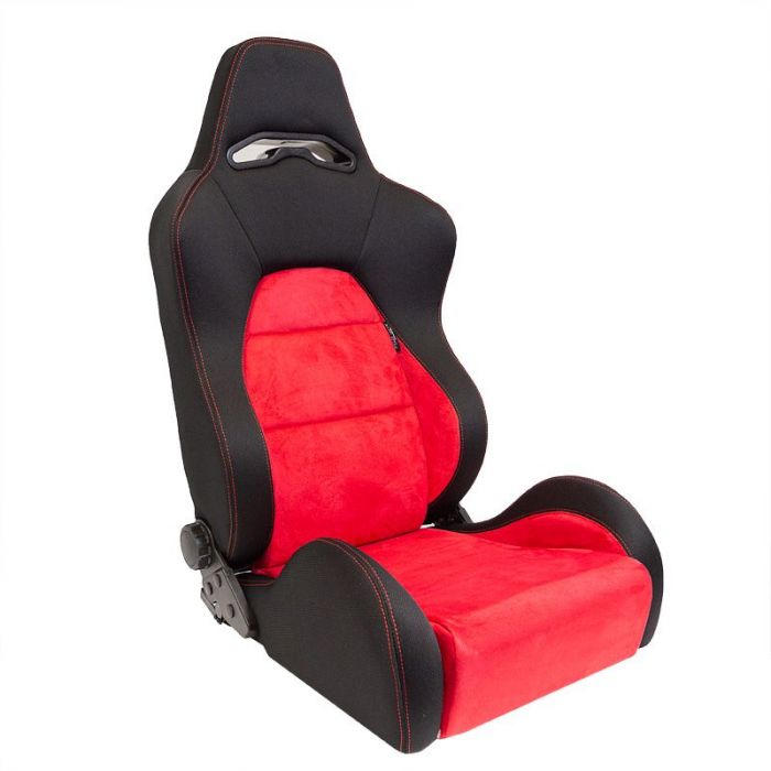 Image of SK-Import Verstelbare Stoel Rode Kruisstiksel Eco Soft Style Zwart - Rood Textiel