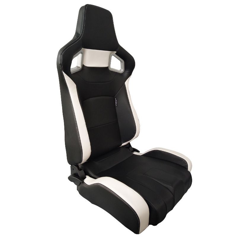 Image of SK-Import Verstelbare Stoel RS6 II Witte kruisstiksel Zwart - Wit