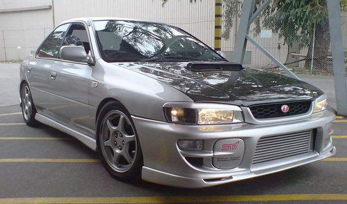Image of PU Design Voor Bumper Lip STI Style Zwart Polyurethane Subaru Impreza Facelift