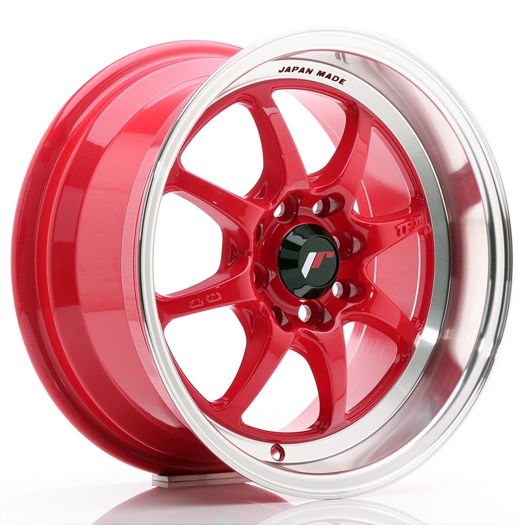 Image of JR-Wheels TFII Velgen 15 Inch 7.5J ET30 4x100,4x114.3 Red Machined Lip