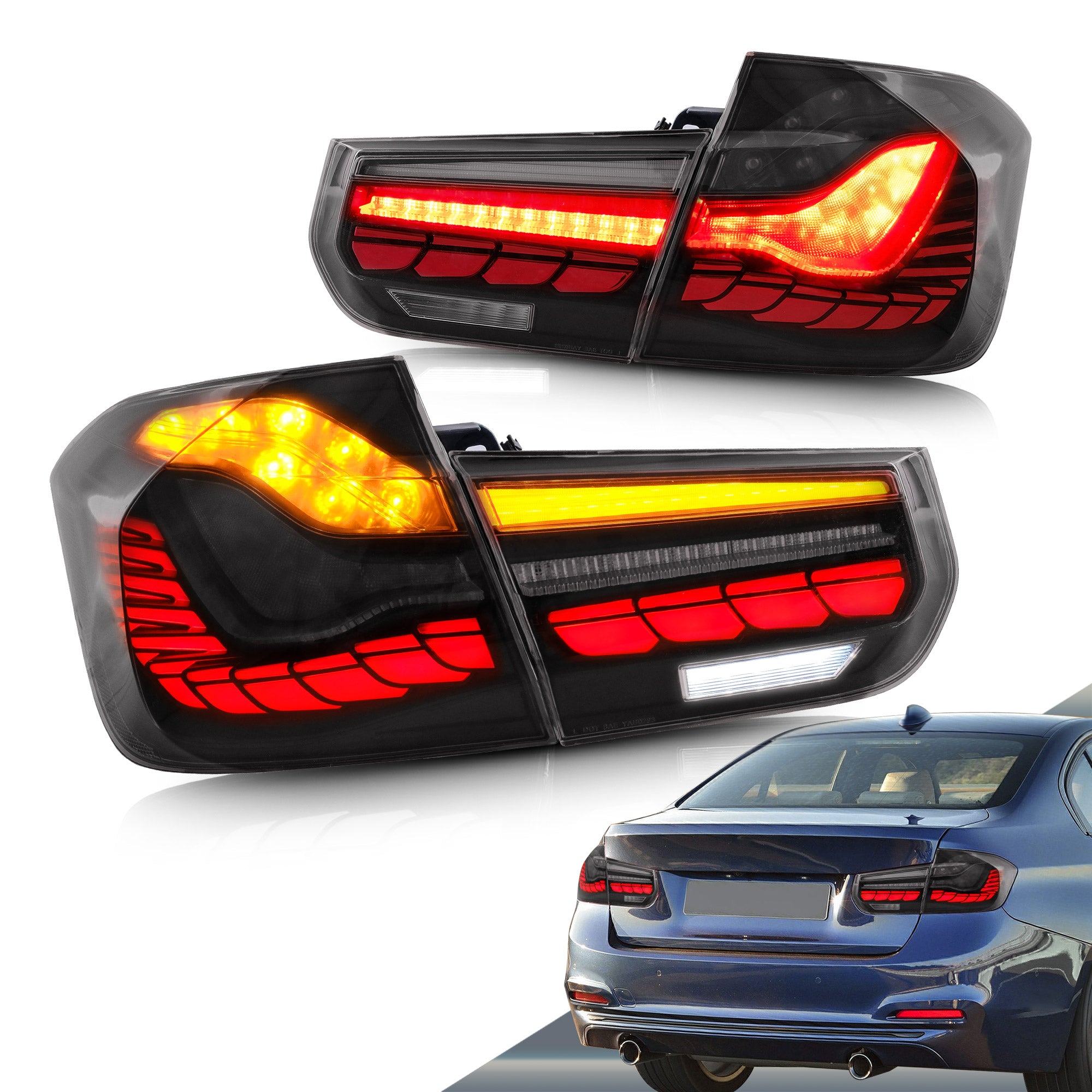 Image of VLand Achterlicht LED Black Housing Smoke Glas BMW 3-serie