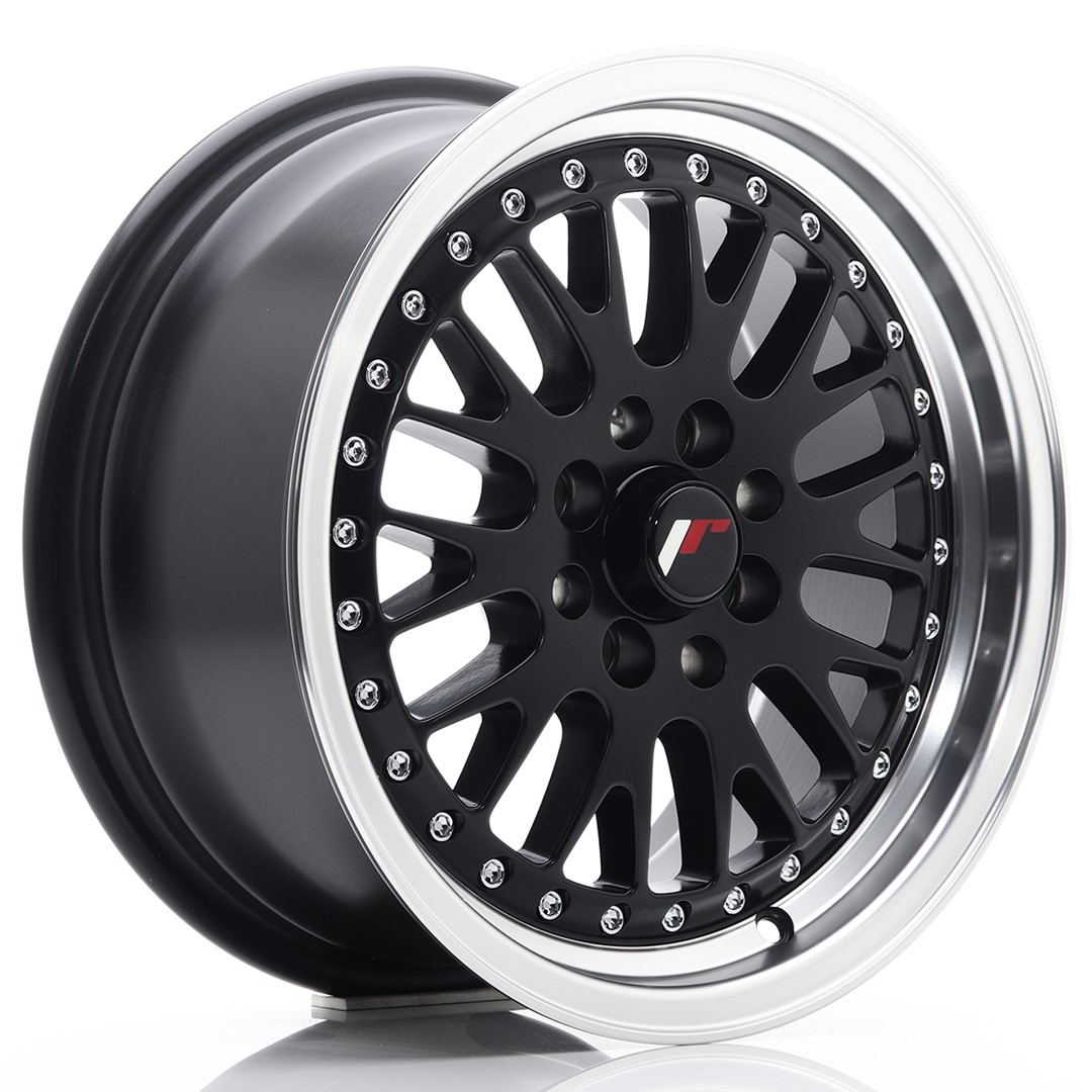 Image of JR-Wheels JR10 TWEEDE KANS Velgen 15 Inch 7J ET30 4x100,4x108 Flat Black Machined Lip